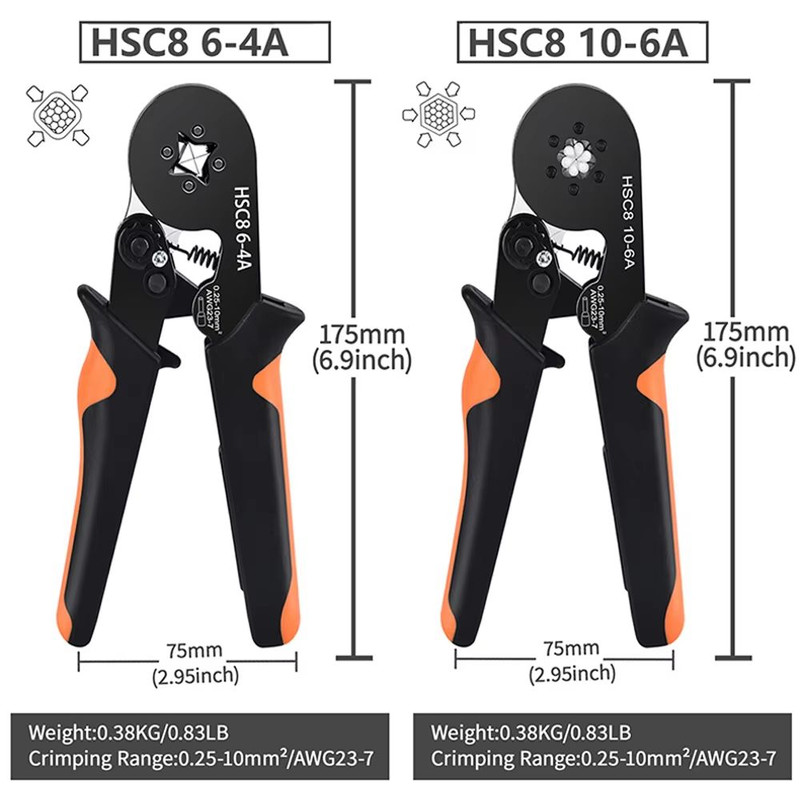 ProCrimp HexShank SelfAdjustable Ratchet Ferrule Crimping Tool Kit 02510 Mmsq  AWG 237 5