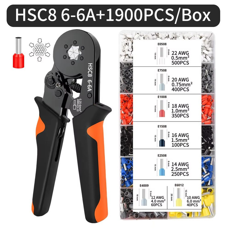 ProCrimp HexShank SelfAdjustable Ratchet Ferrule Crimping Tool Kit 02510 Mmsq  AWG 237 16