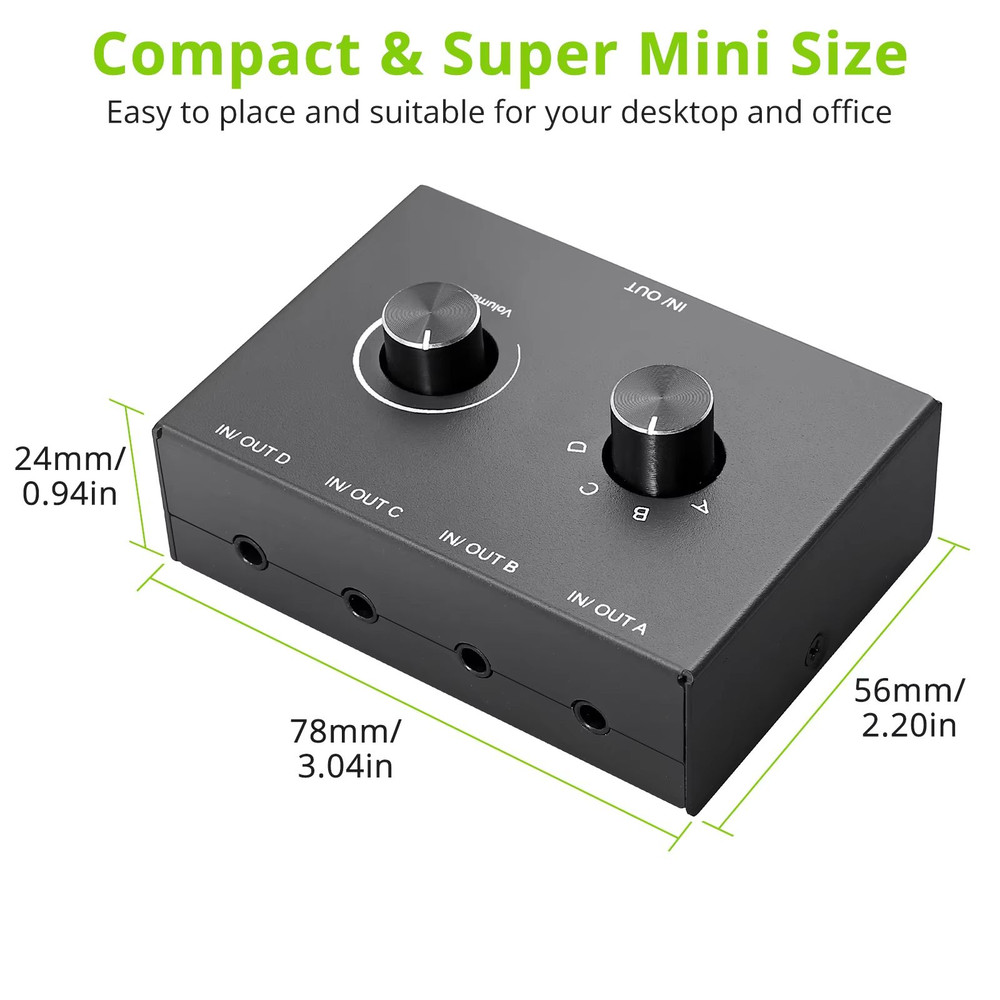 42 Way 35mm Stereo Audio Switcher  BiDirectional Splitter Box With Mute 2