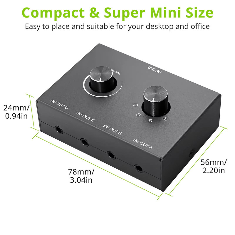 42 Way 35mm Stereo Audio Switcher  BiDirectional Splitter Box With Mute 2