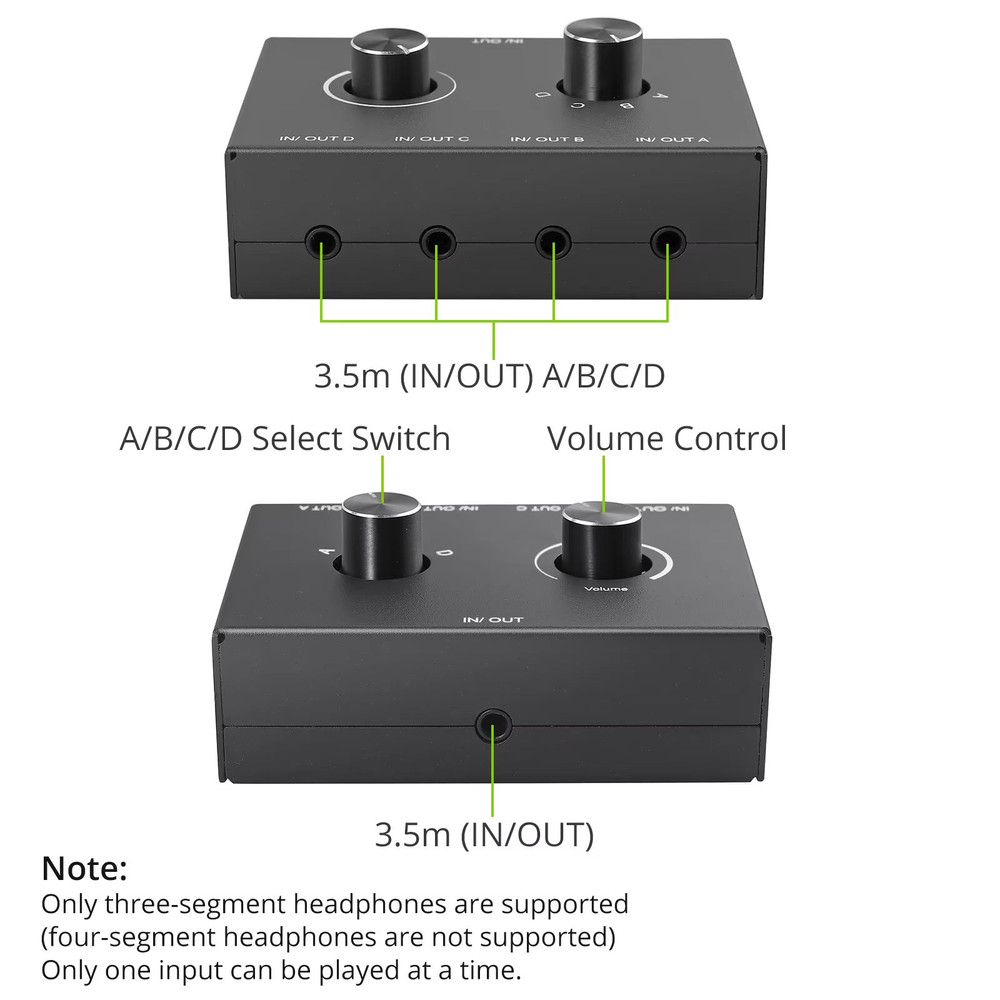 42 Way 35mm Stereo Audio Switcher  BiDirectional Splitter Box With Mute 3