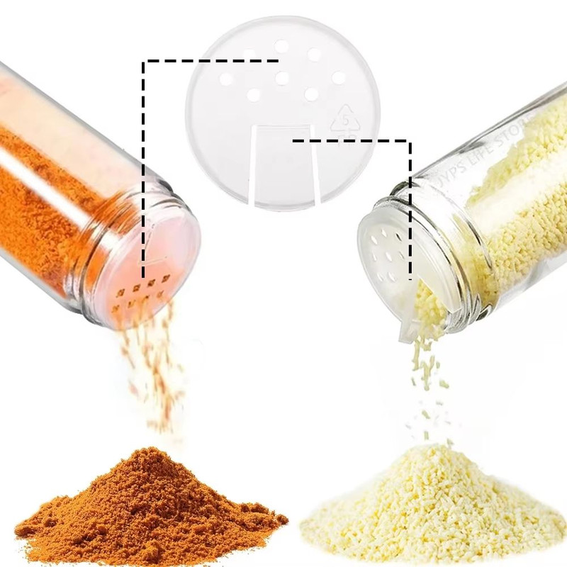 12Piece Glass Spice Jar Set With Bamboo Lids  Minimalist Labels 2