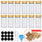 12Piece Glass Spice Jar Set With Bamboo Lids  Minimalist Labels 4
