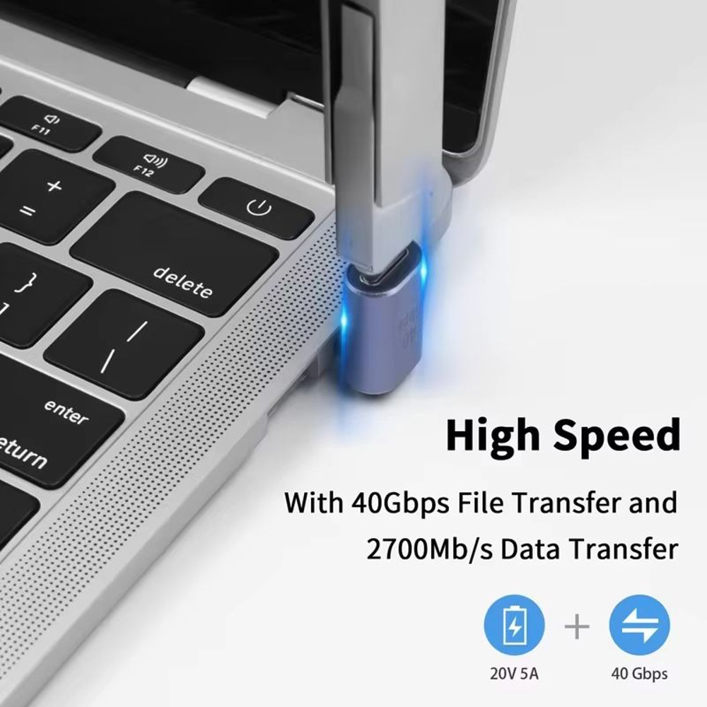 USB40 40Gbps 90 TypeC Adapter 100W Fast Charging Data Converter For MacBook 1