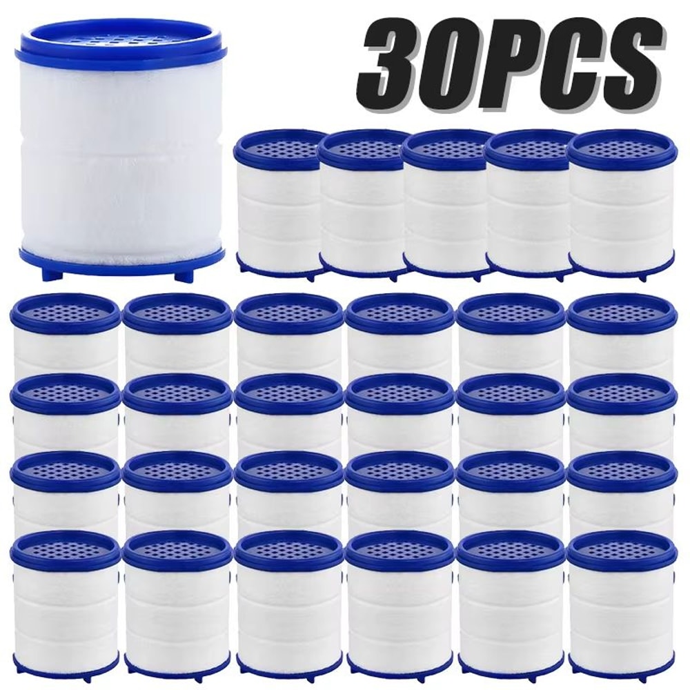 30PCS Faucet Shower Water Filter Cartridges Dual PP Cotton Replacement For Kitchen Bath 8