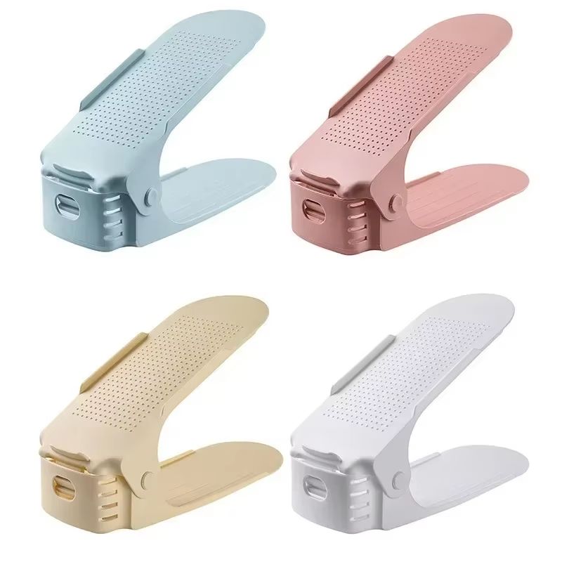 10PCS Adjustable Shoe Stacker Slots  Double Deck Space Saver Rack For Closet Organization 3