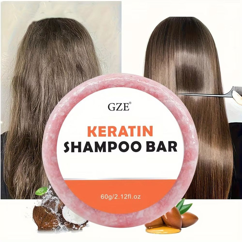 Keratin Shampoo Bar  Thickening  AntiFrizz Soap For Dry Damaged Curly Or ColorTreated Hair 0