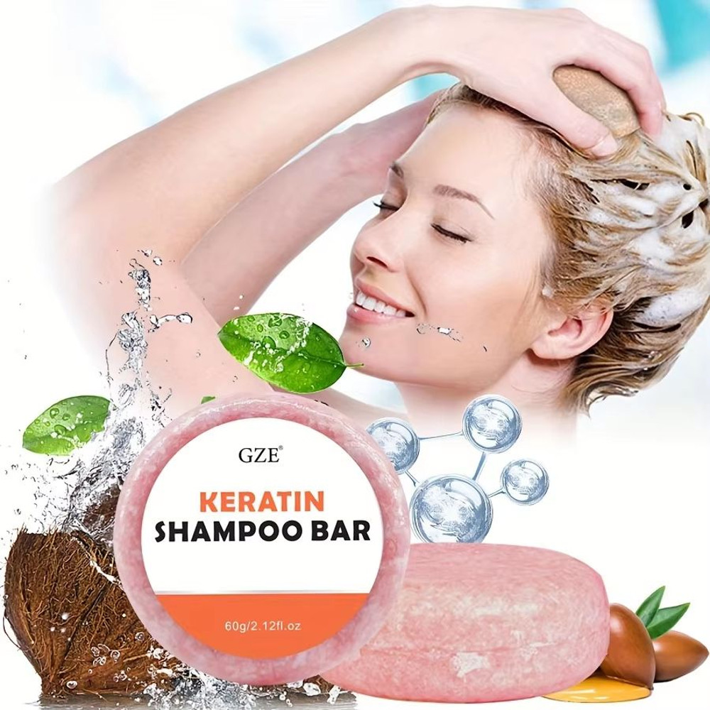 Keratin Shampoo Bar  Thickening  AntiFrizz Soap For Dry Damaged Curly Or ColorTreated Hair 3