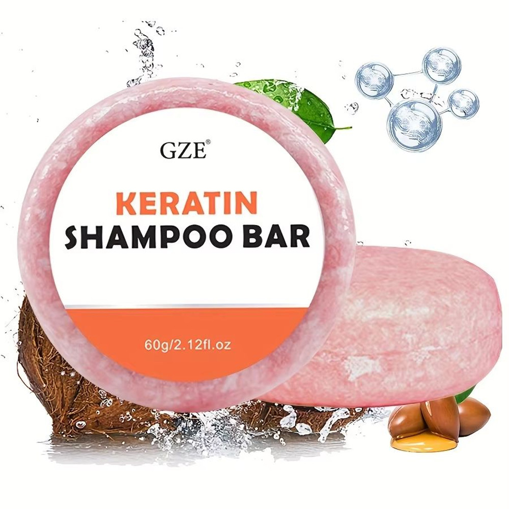 Keratin Shampoo Bar  Thickening  AntiFrizz Soap For Dry Damaged Curly Or ColorTreated Hair 4