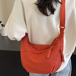canvas crossbody bag – large capacity lightweight shoulder bag