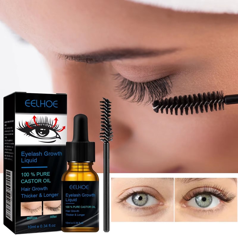 Natural Eyebrow Eyelash Growth Serum Thickening Curling And Moisturizing Castor Oil Liquid For Fe 1