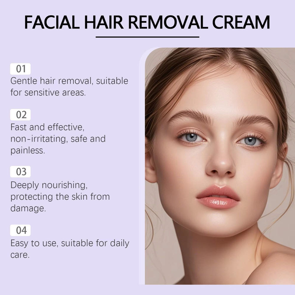 Gentle Facial Hair Removal Cream Painless Nourishing And NonIrritating Skin Care Solution 4