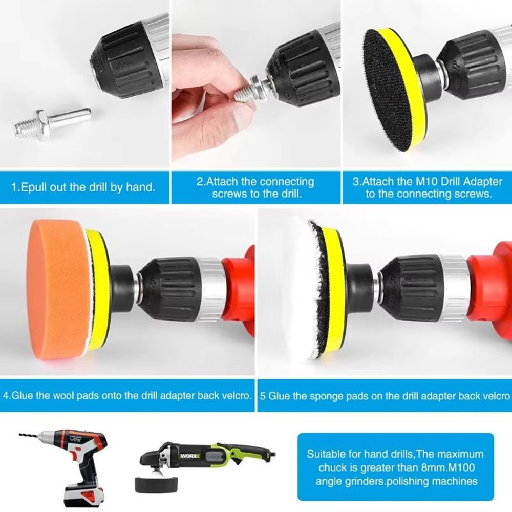 Ultimate Car Buff  Polish Foam Pad Kit  Professional Vehicle ScratchRemoval Solution 4