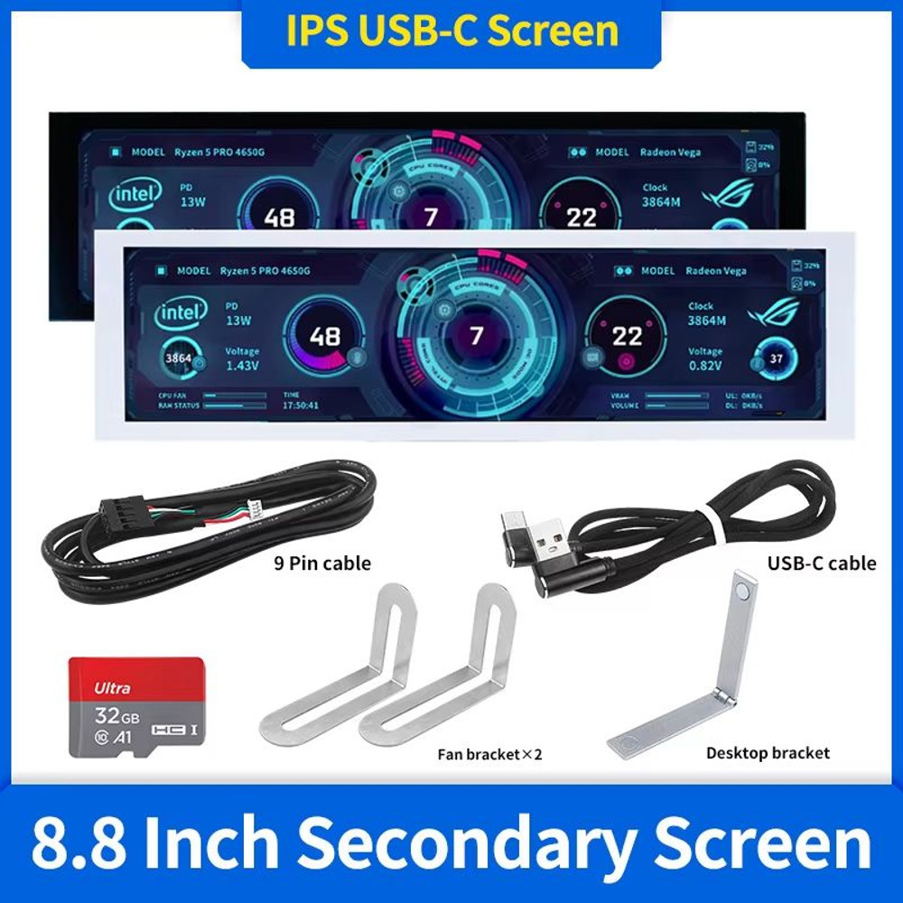 UltraCompact 88 Inch IPS USBC Secondary Smart Display  Portable Monitor For Laptop  Desktop 0