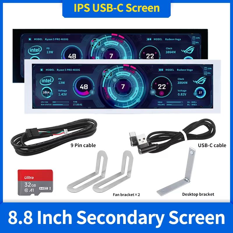 UltraCompact 88 Inch IPS USBC Secondary Smart Display  Portable Monitor For Laptop  Desktop 0