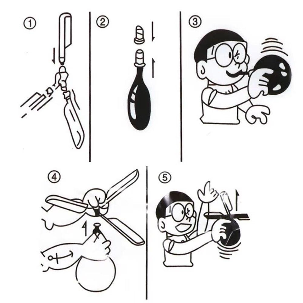 SkySpin Balloon Helicopter Toy Set  6 Pieces Outdoor Flying Fun For Kids 4