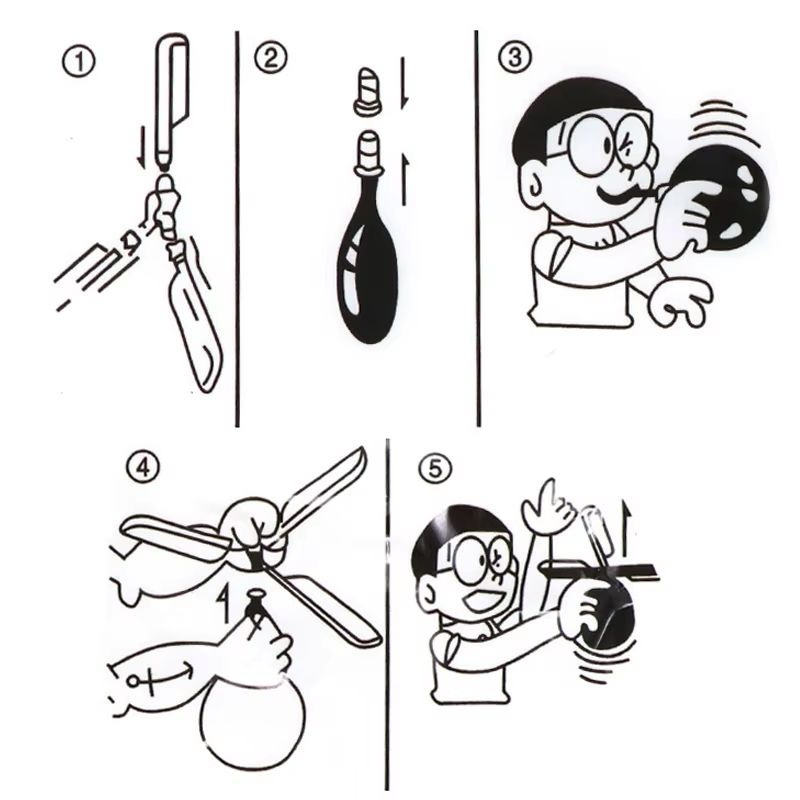 SkySpin Balloon Helicopter Toy Set  6 Pieces Outdoor Flying Fun For Kids 4