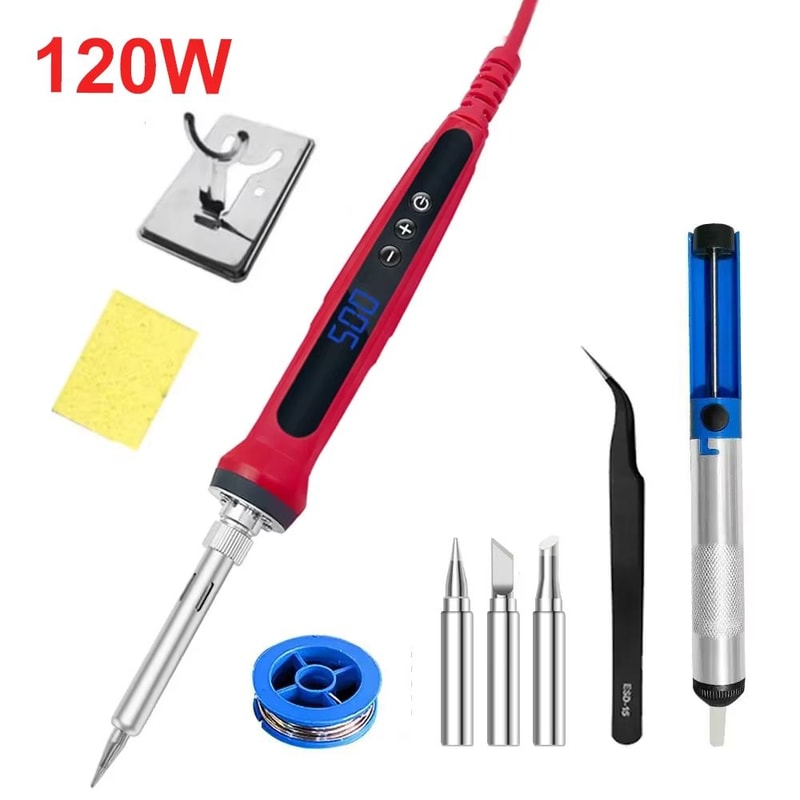 PrecisionPro 80 W Digital LCD Soldering Iron Kit Adjustable Heat For Electronics DIY 12