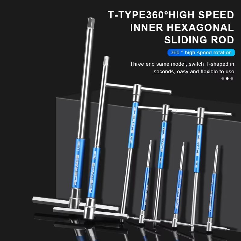 RIDERACE THandle Allen Wrench Set 2253456810 Mm  HeavyDuty CRV Steel Bike Repair Tools 5