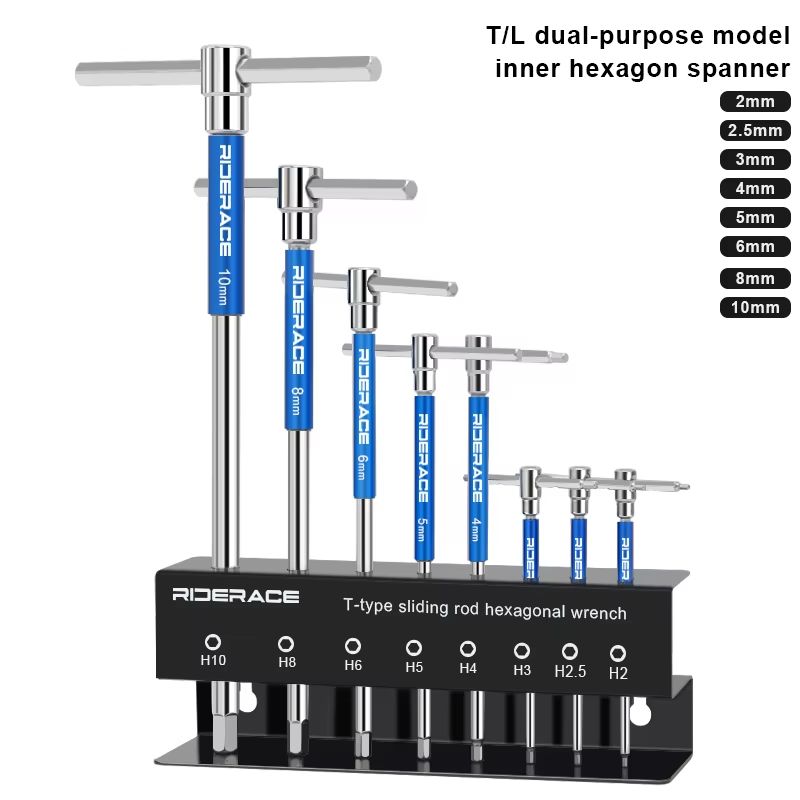 RIDERACE THandle Allen Wrench Set 2253456810 Mm  HeavyDuty CRV Steel Bike Repair Tools 6