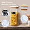 Eco Stack Square Glass Storage Jars With Bamboo Lid Stylish Airtight Canisters For Coffee Grains 3