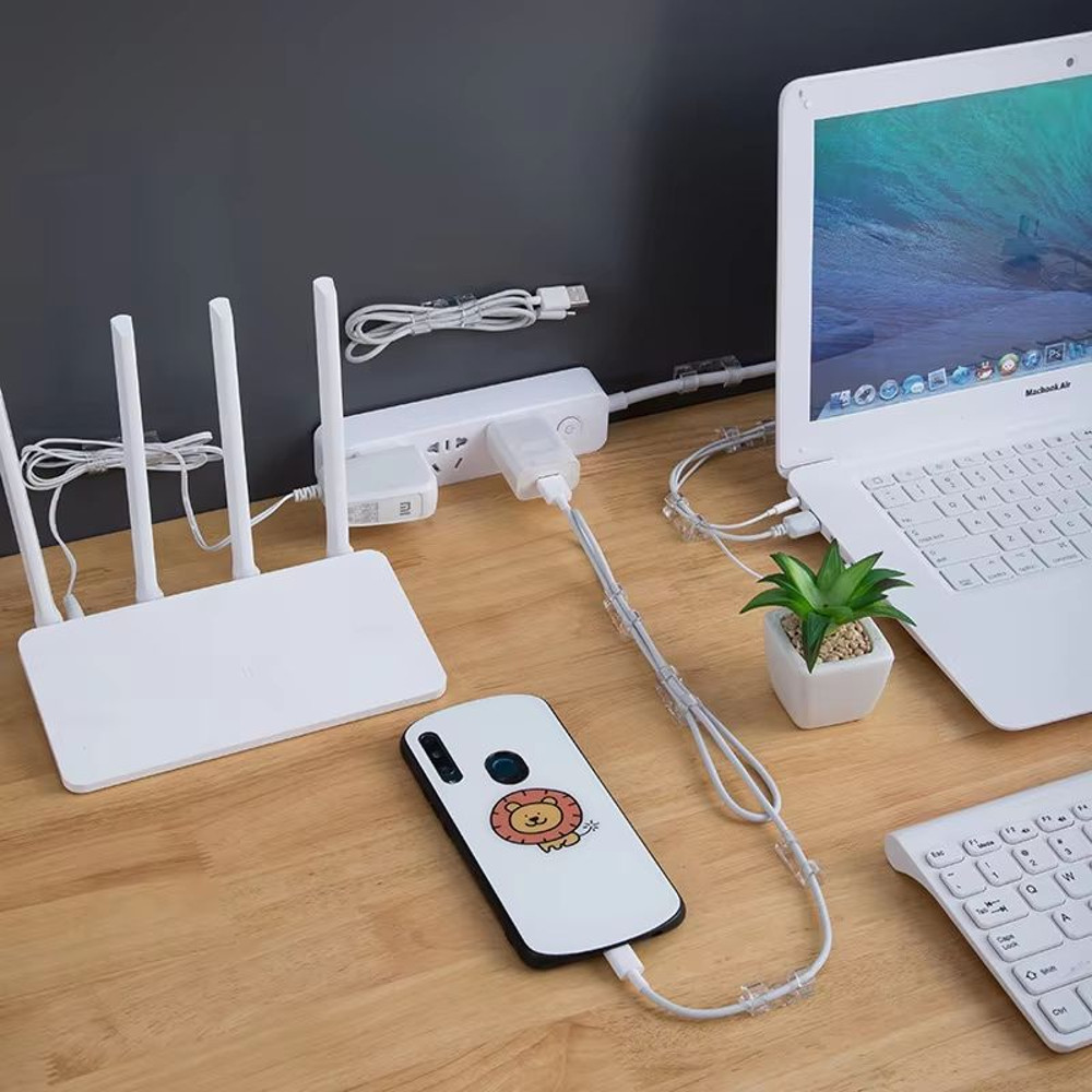 NeatLine Cable Organizer Clip Set  Desktop  Workstation Wire Manager 3
