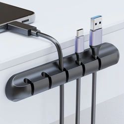 adhesive cable holder clips cord management wire organizer for desktop usb charging cable nightstand power cord mouse ca