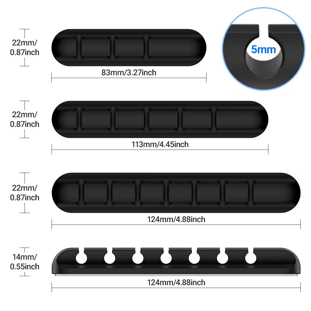 Adhesive Cable Holder Clips Cord Management Wire Organizer For Desktop USB Charging Cable Nightstan 2