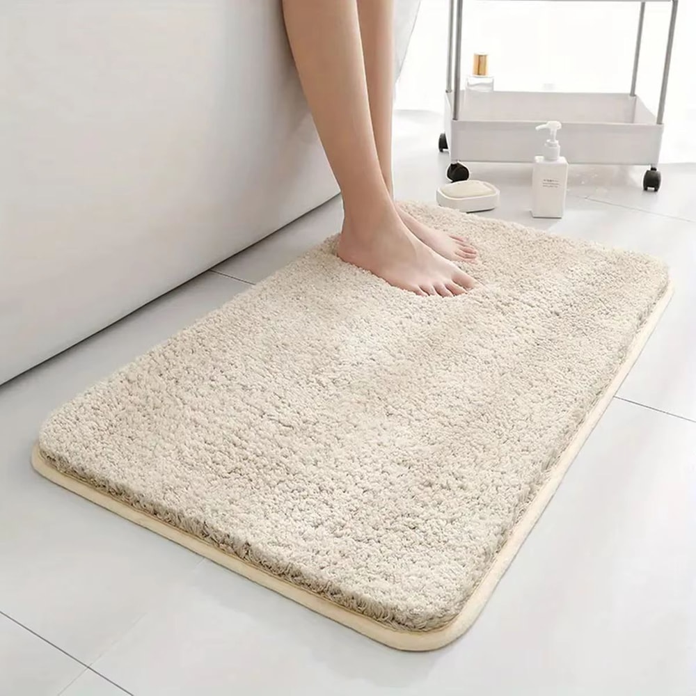UltraAbsorbent AntiSlip Bathroom Mat Thick LongHair MachineWashable Toilet Rug 0