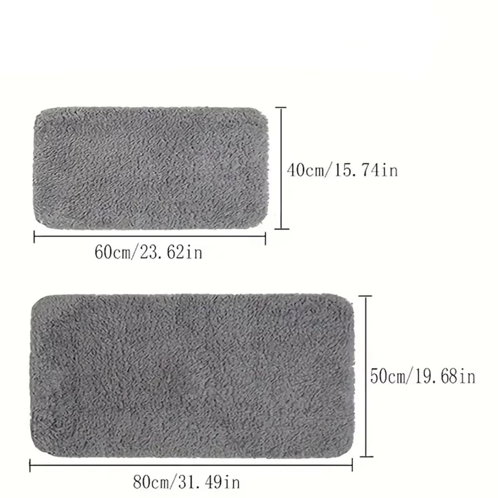 UltraAbsorbent AntiSlip Bathroom Mat Thick LongHair MachineWashable Toilet Rug 2