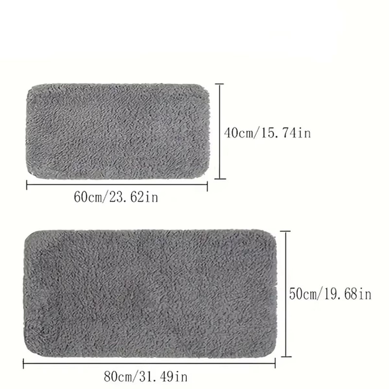 UltraAbsorbent AntiSlip Bathroom Mat Thick LongHair MachineWashable Toilet Rug 2