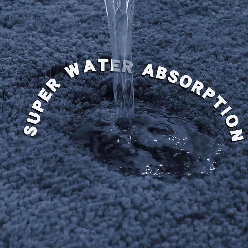 UltraAbsorbent AntiSlip Bathroom Mat Thick LongHair MachineWashable Toilet Rug 3