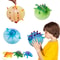 3Piece Inflatable Dinosaur Vent Balls Squeeze Toy Set For Kids 0