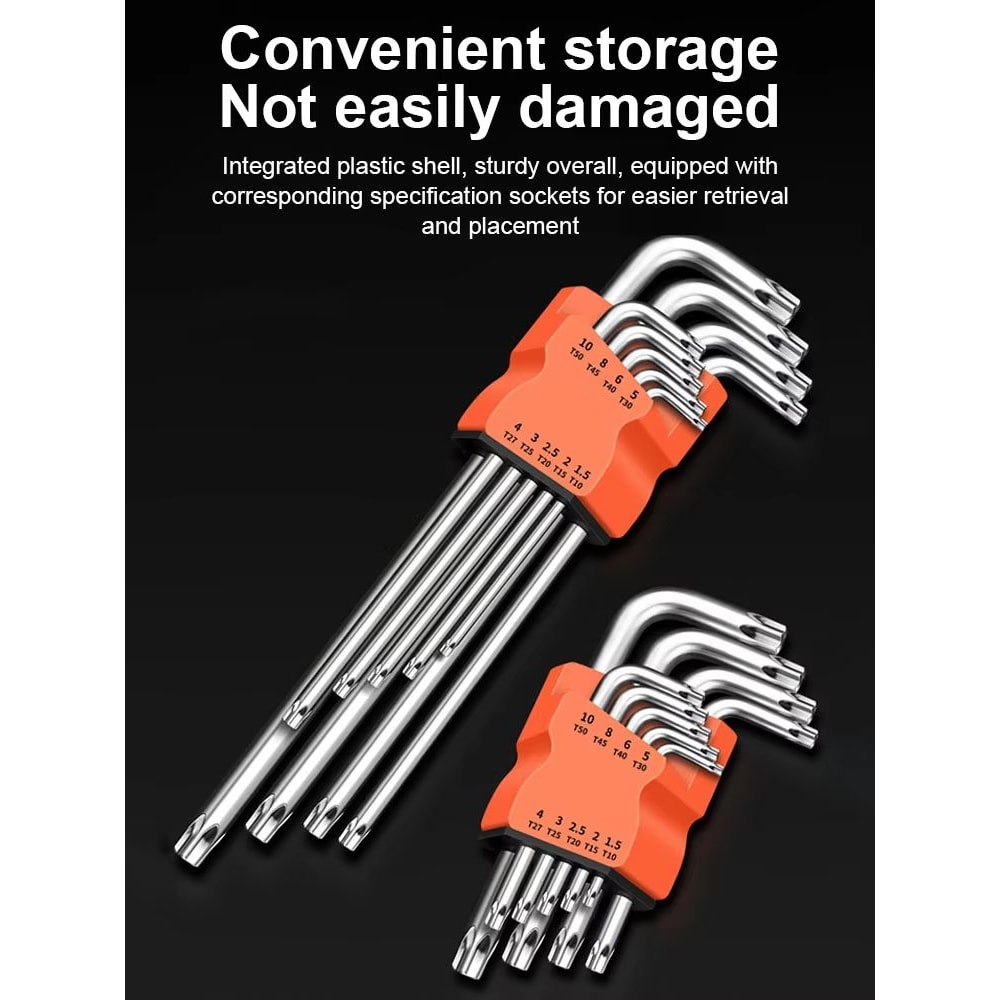 9Piece DualEnd LType Torx Star Wrench Set Precision Plum Blossom Allen Keys For Hand Repair 1