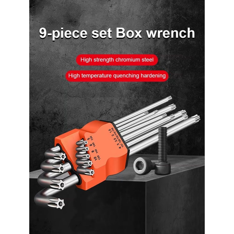 9Piece DualEnd LType Torx Star Wrench Set Precision Plum Blossom Allen Keys For Hand Repair 3