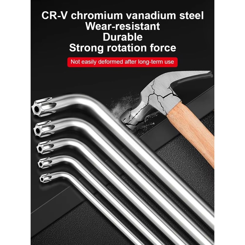 9Piece DualEnd LType Torx Star Wrench Set Precision Plum Blossom Allen Keys For Hand Repair 5