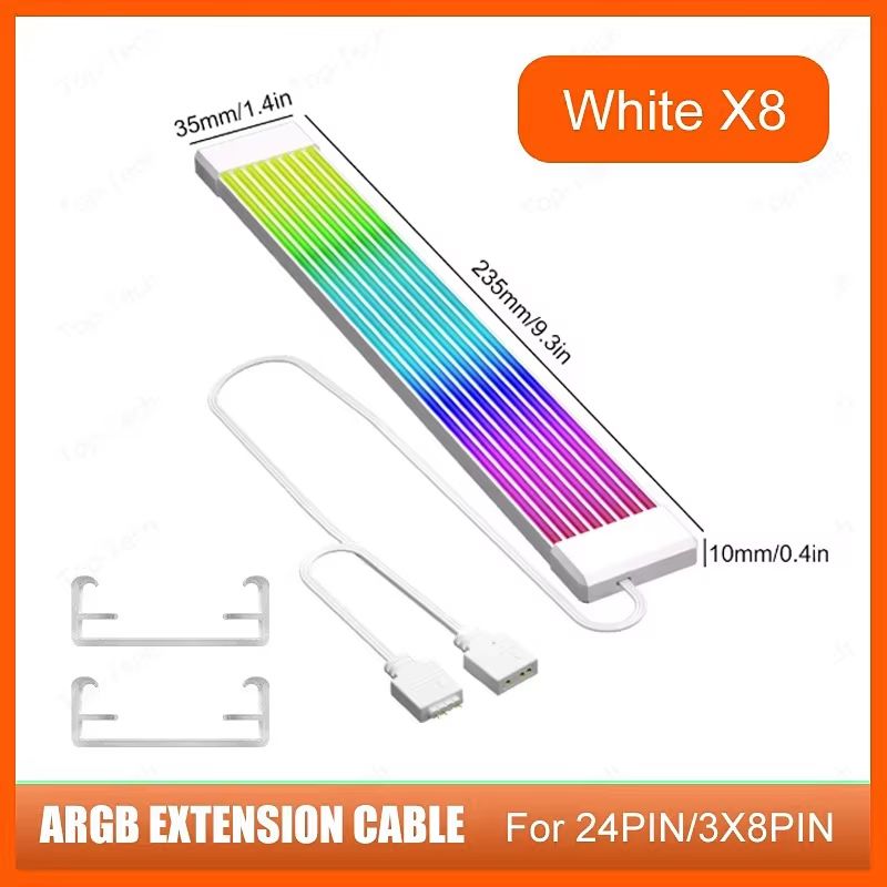 RGB PSU Cable Extension Kit  5V 3Pin ARGB Sync For 68121624Pin Connectors 6