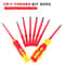 10Piece VDE Insulated Interchangeable Blade Screwdriver Set With Magnetic Tips 500V Rated Includes 1
