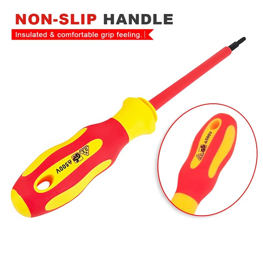 10Piece VDE Insulated Interchangeable Blade Screwdriver Set With Magnetic Tips 500V Rated Includes 2