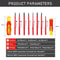 10Piece VDE Insulated Interchangeable Blade Screwdriver Set With Magnetic Tips 500V Rated Includes 4