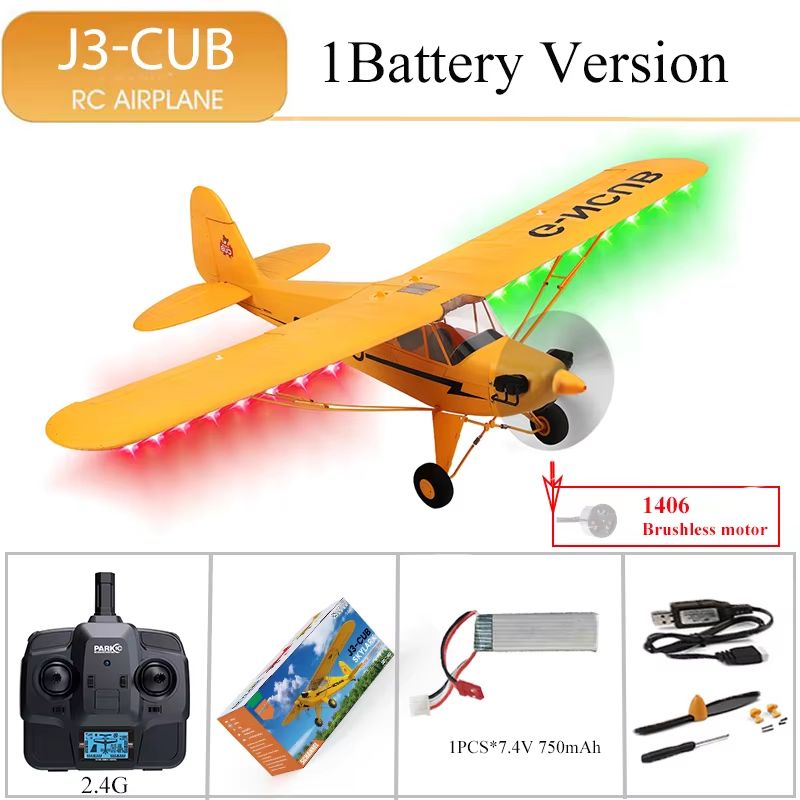 WLtoys A160 J3CUB RC Airplane  5Channel Brushless Motor 24GHz Remote Control 3D6G Stabilization Rea 9