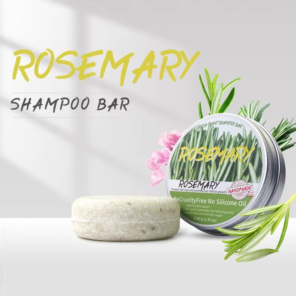 Rosemary Shampoo Soap Bar  SiliconeFree Natural PlantBased Formula For Scalp Cleansing  Oil Control 0