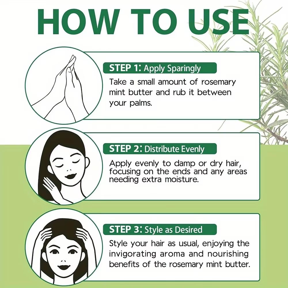 RootRevive Rosemary  Mint HairStrengthening Butter  Natural Hair Growth And Damage Repair 4