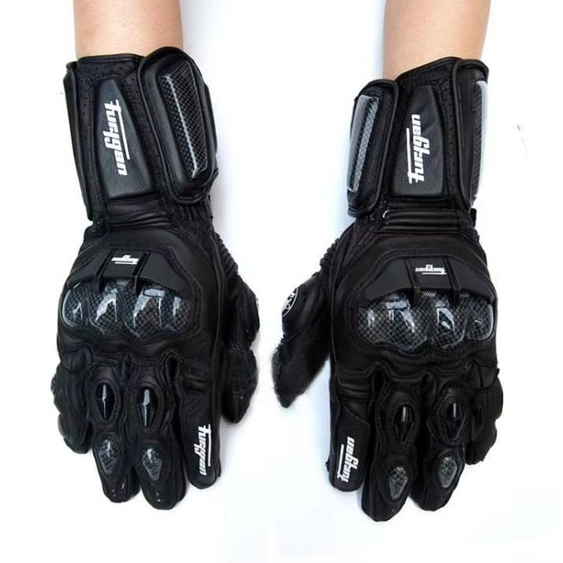 UltimateRide Genuine Leather Motorcycle Gloves  CarbonFiber Knuckle Protection  TouchScreen Ready 1