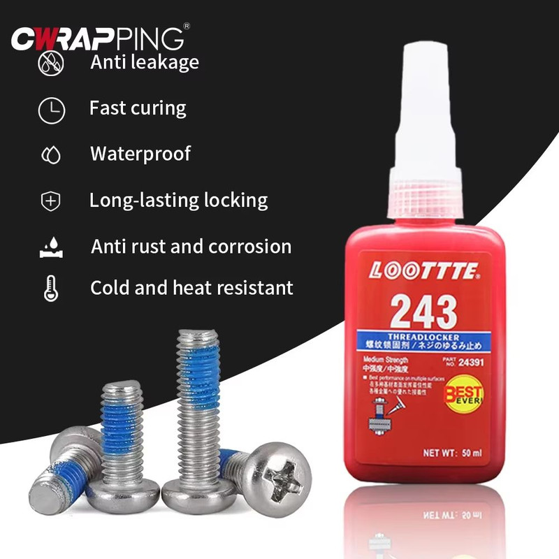 SecureHold 50 ML Thread Locking Sealant  FastCure Anaerobic Screw  Bolt Adhesive 5