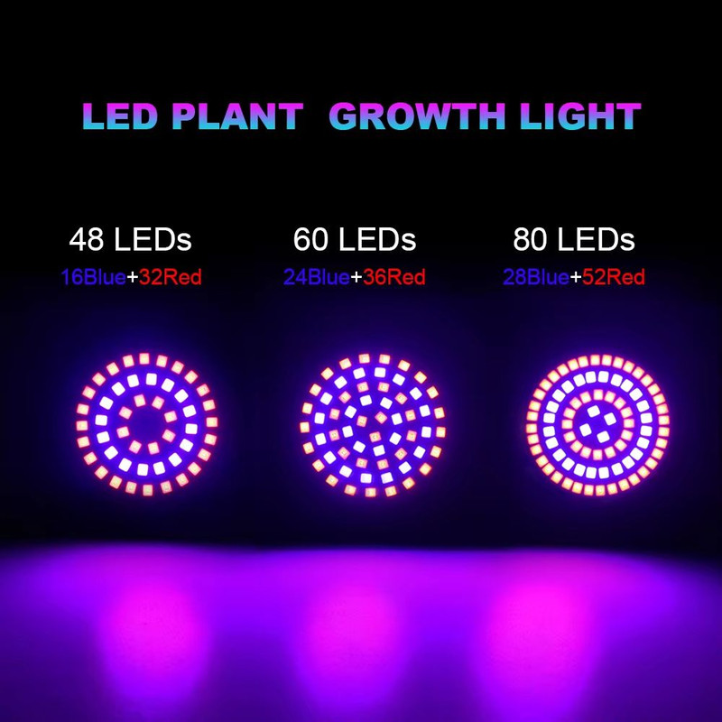 GreenGrowth FullSpectrum E27 LED Grow Bulb  6080 LEDs 220 V For Indoor Plants 4