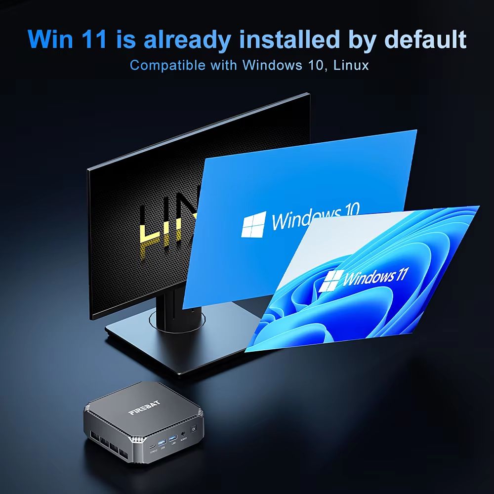 FIREBAT A6 UltraCompact Mini PC  8Core 16Thread Ryzen 7 6800H 16 GB DDR5  512 GB SSD 5
