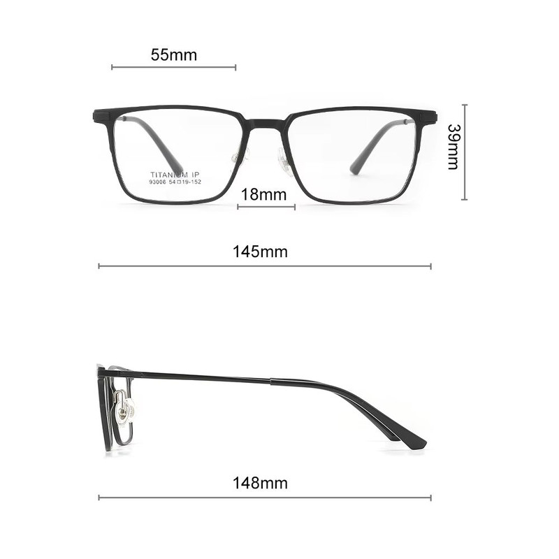 TitanVision 3in1 Pure Titanium Square Frame  ClipOn Polarized  NightVision Lenses Included 4