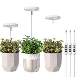 plantglow telescopic full-spectrum led grow light – adjustable height + 3/9/12h timer & 10-level dimming