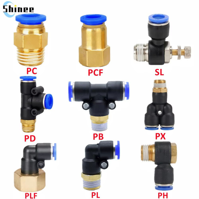 QuickFit Pneumatic Air Connector  PCPCFPLPLF Series 4mm6mm8mm Tube 18inch12inch Thread 0